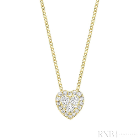 Halo Heart Illusion Diamond Pendant