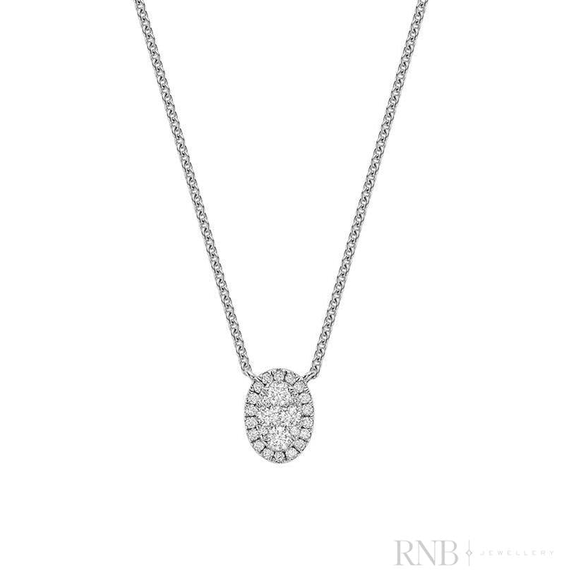 Oval Halo Illusion Diamond Pendant