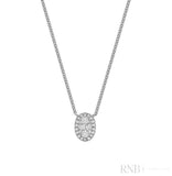 Oval Halo Illusion Diamond Pendant