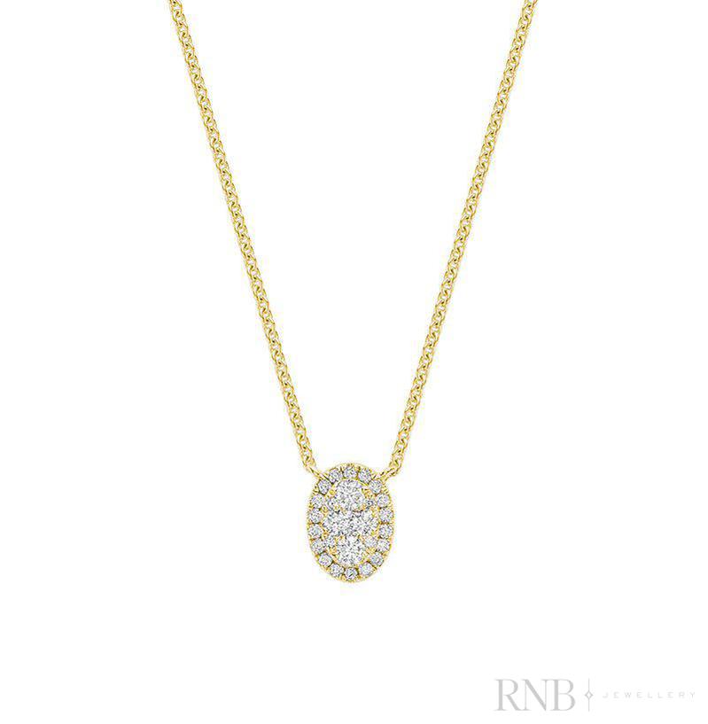 Oval Halo Illusion Diamond Pendant