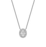 Oval Halo Illusion Diamond Pendant