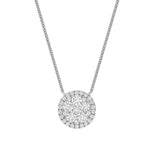 Round Halo Illusion Diamond Pendant