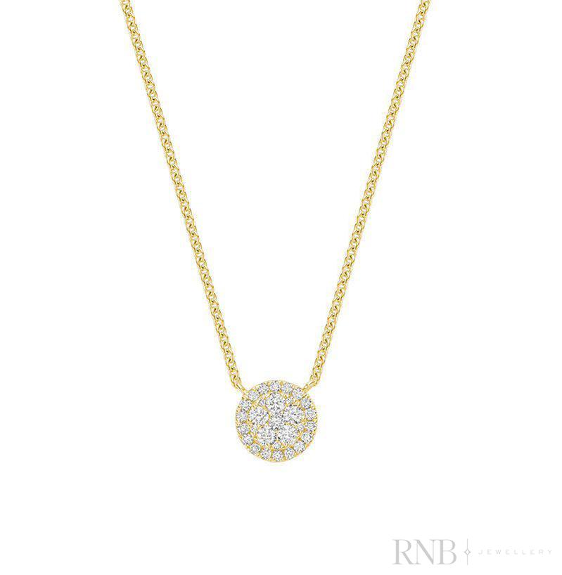 Round Halo Illusion Diamond Pendant