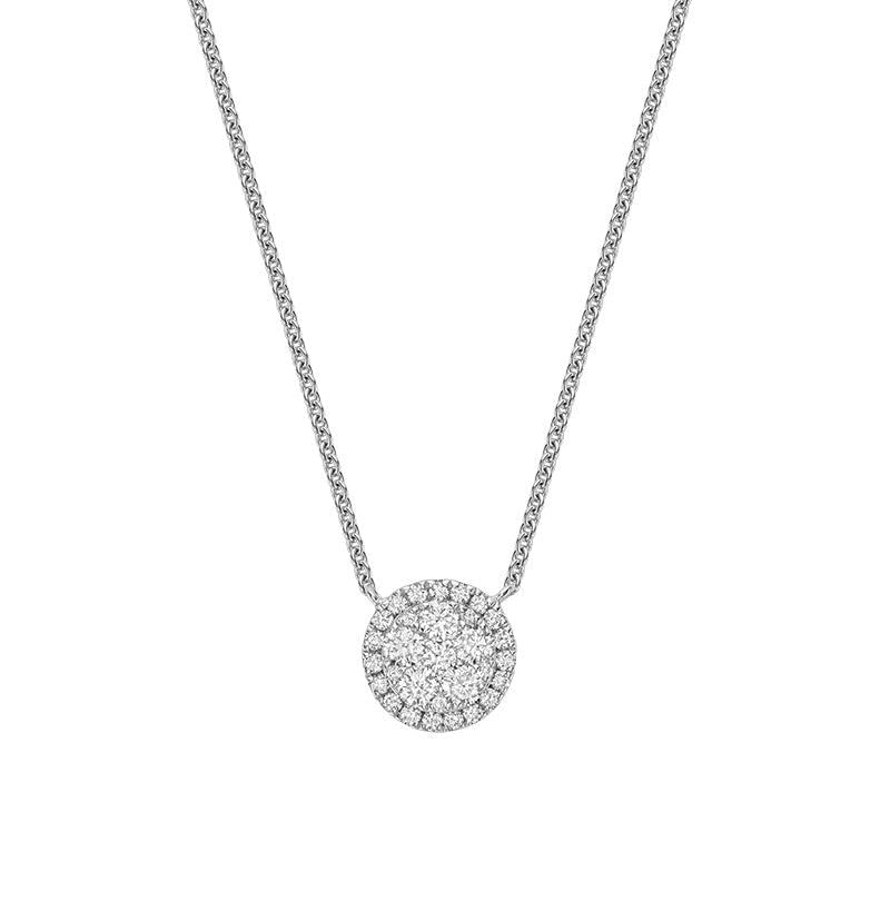 Round Halo Illusion Diamond Pendant