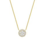 Round Halo Illusion Diamond Pendant