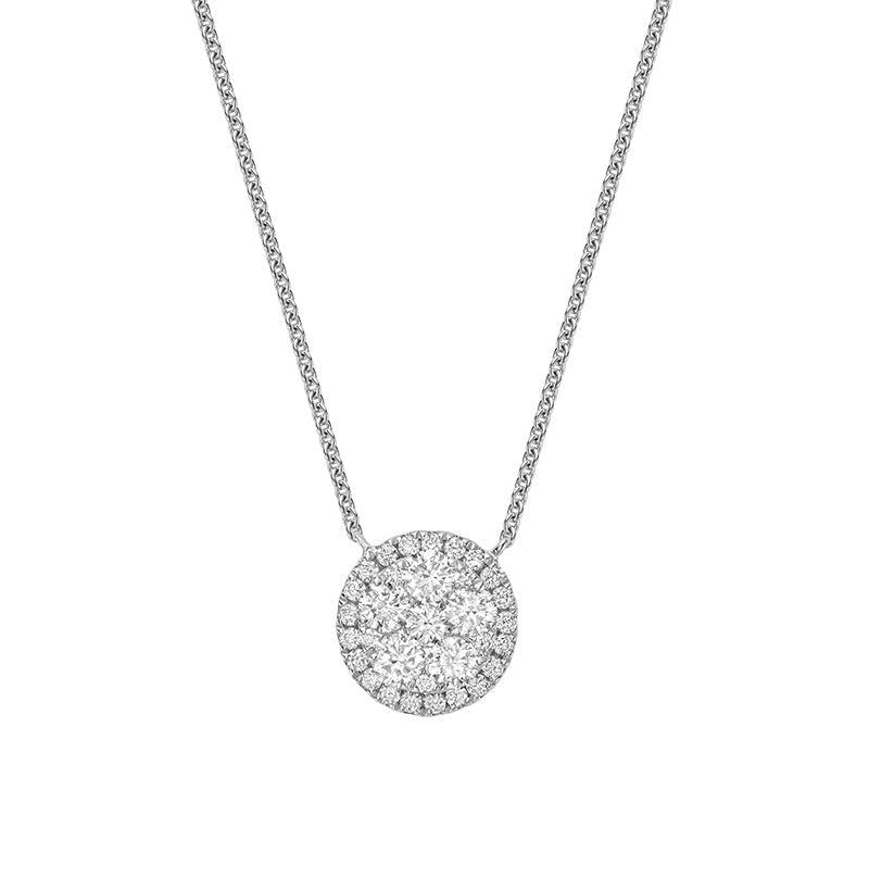 Round Halo Illusion Diamond Pendant
