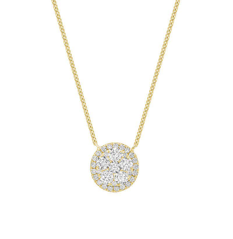 Round Halo Illusion Diamond Pendant