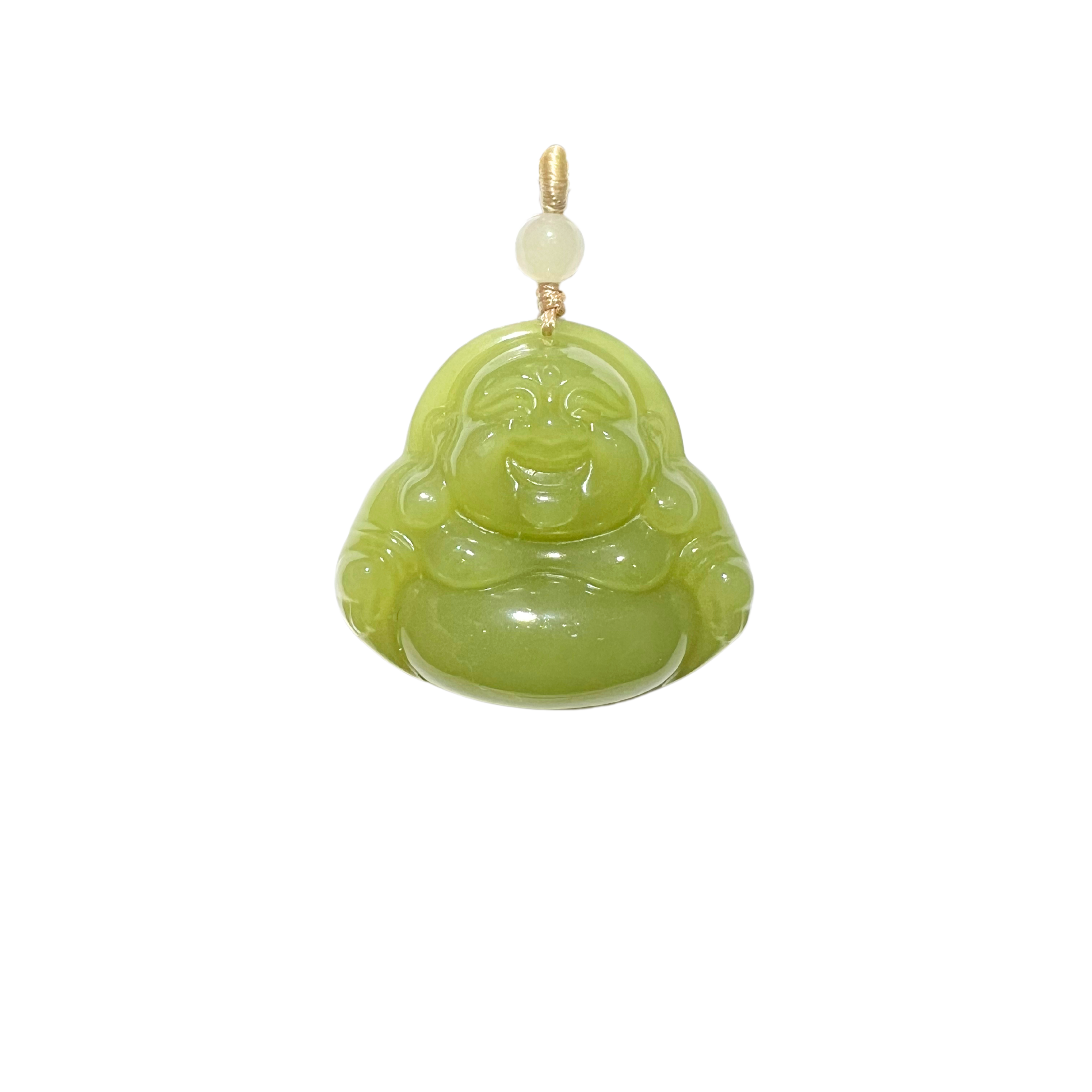 24K Hetian Jade Necklace (Laughing Buddha)