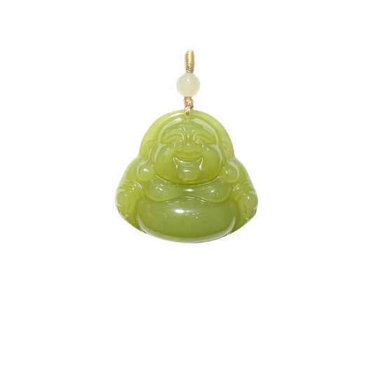24K Hetian Jade Necklace (Laughing Buddha)