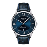 TISSOT CHEMIN DES TOURELLES POWERMATIC 80 BLUE DIAL AND LEATHER STRAP T0994071604800