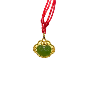 24K Hetian Jade Pendant (Peace buckle)