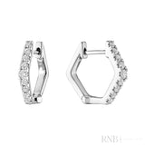 Hexi Diamond Huggie Earrings