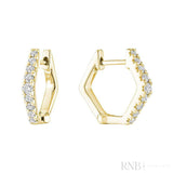 Hexi Diamond Huggie Earrings