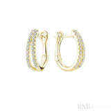 Double Row Diamond Loop Earrings