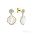 Mother of Pearl and Diamond Dangle Earrings