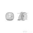 Cushion Cut Precious Stone & Diamond Halo Earrings