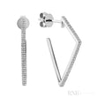 Triangular Diamond Loop Earrings-RNB Jewellery