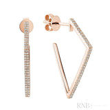 Triangular Diamond Loop Earrings