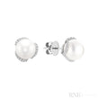 Cultured Pearl & Diamonds Stud Earrings