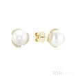 Cultured Pearl & Diamonds Stud Earrings