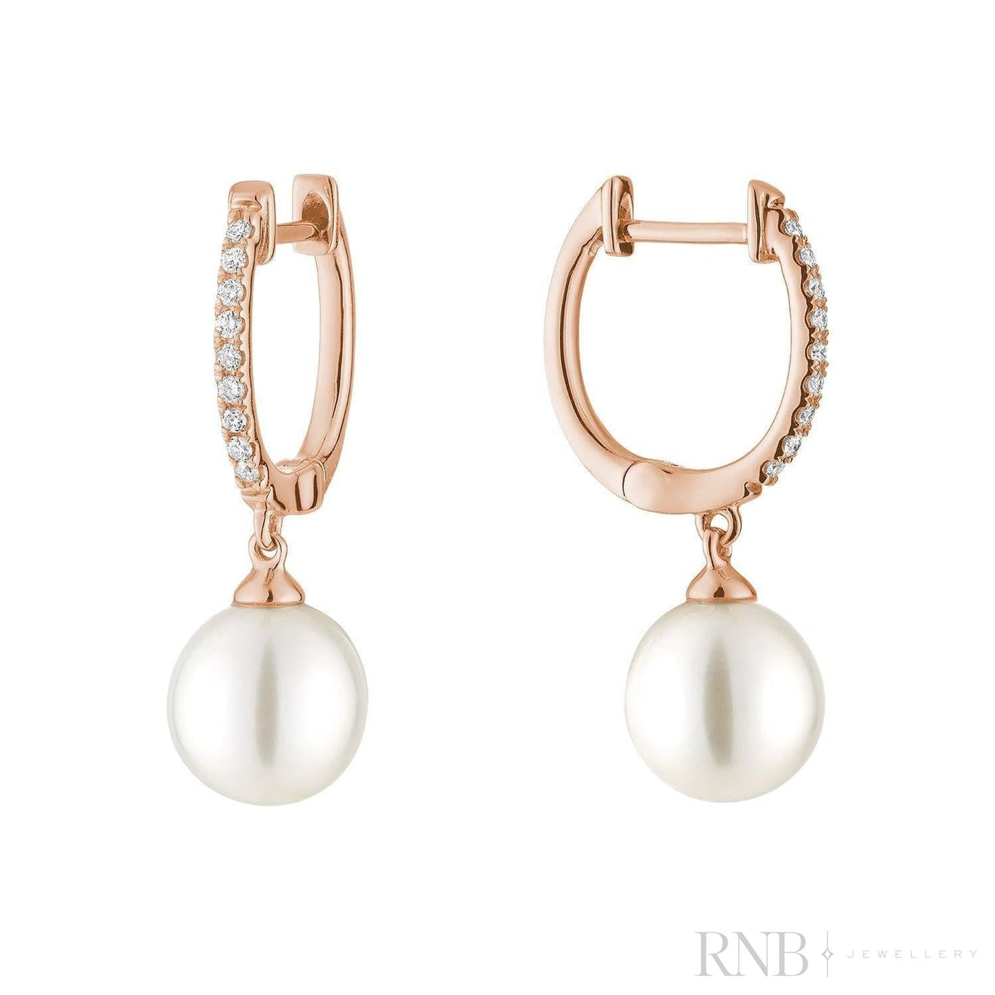 Cultured  Pearl & Diamond Dangle Earrings