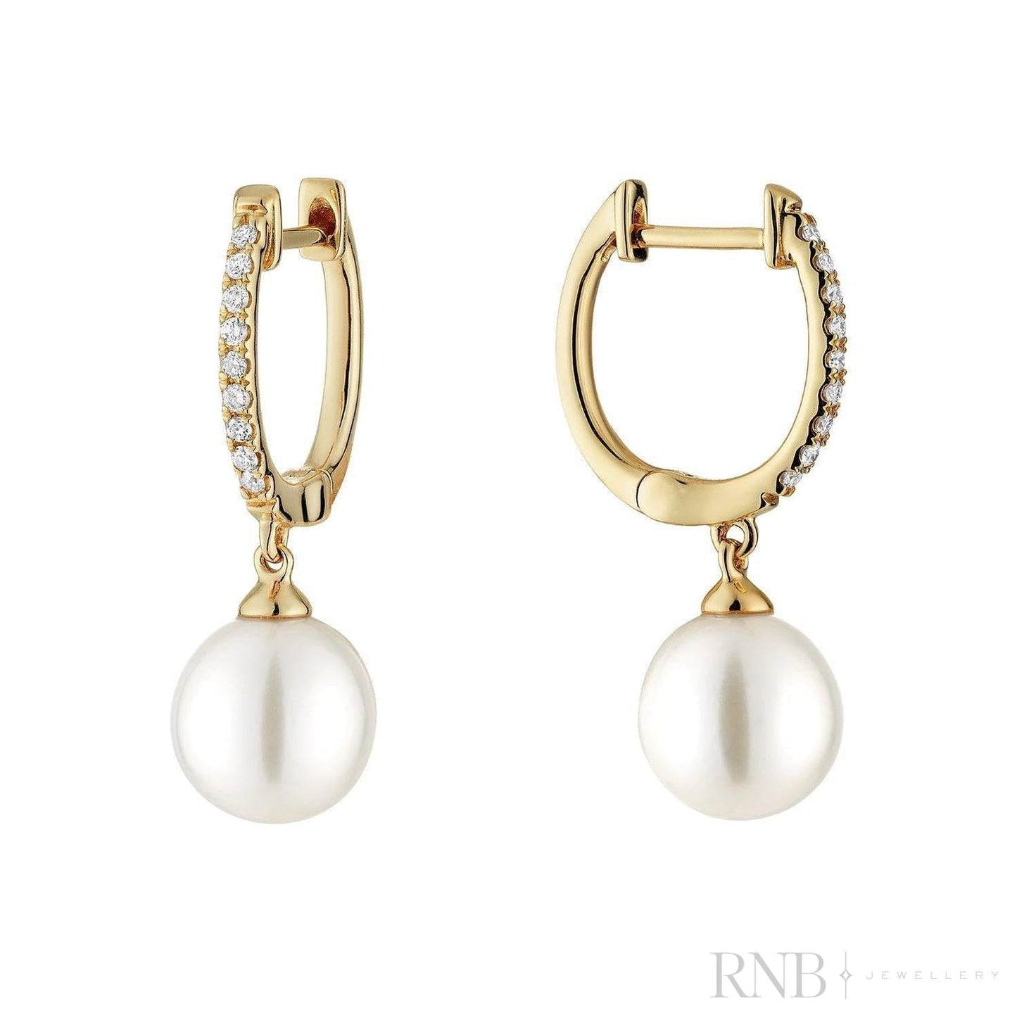 Cultured  Pearl & Diamond Dangle Earrings