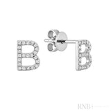 Diamond Initial Stud Earrings (Single)-RNB Jewellery