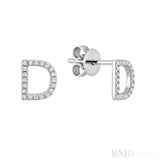 Diamond Initial Stud Earrings (Single)-RNB Jewellery