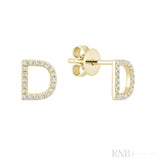 Diamond Initial Stud Earrings (Single)