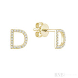 Diamond Initial Stud Earrings (Single)-RNB Jewellery