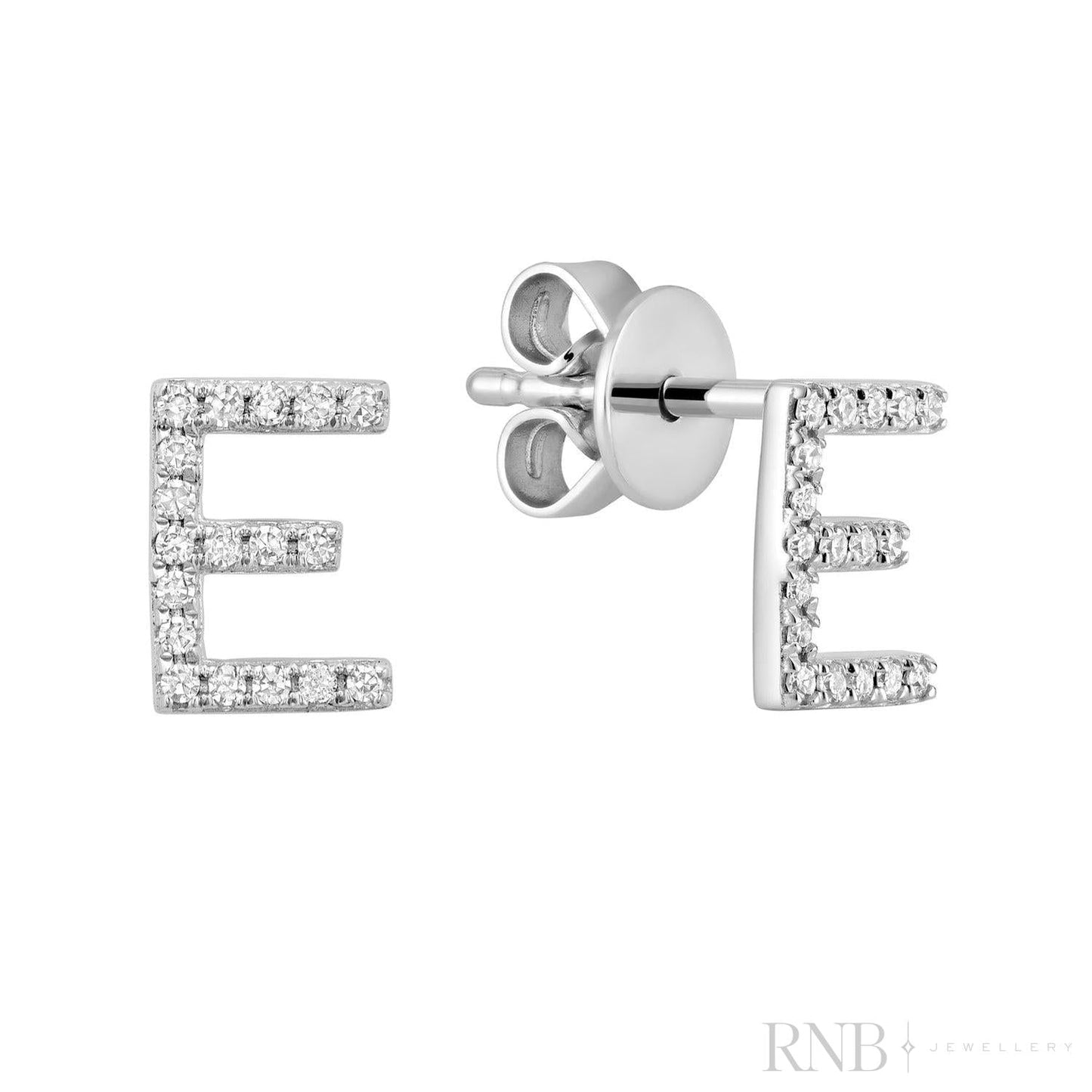 Diamond Initial Stud Earrings (Single)