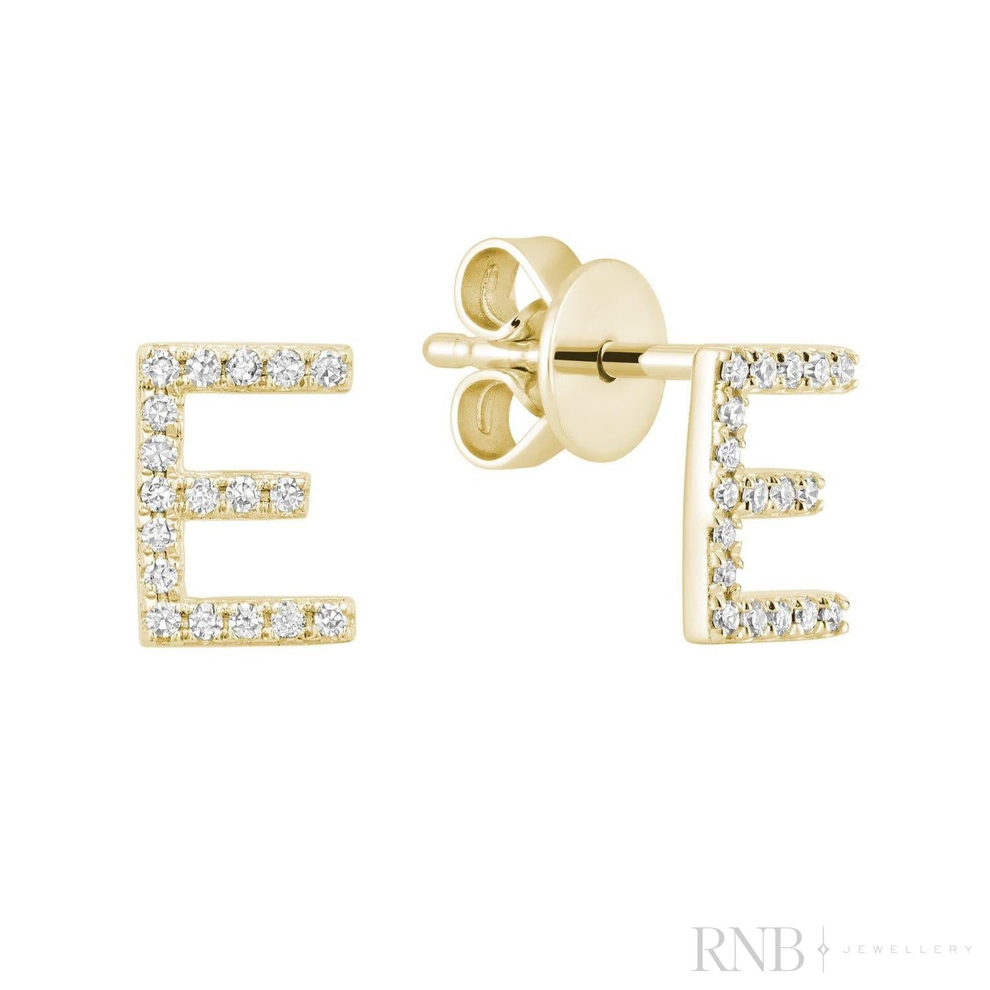 Diamond Initial Stud Earrings (Single)