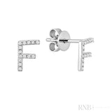 Diamond Initial Stud Earrings (Single)