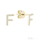 Diamond Initial Stud Earrings (Single)