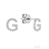 Diamond Initial Stud Earrings (Single)