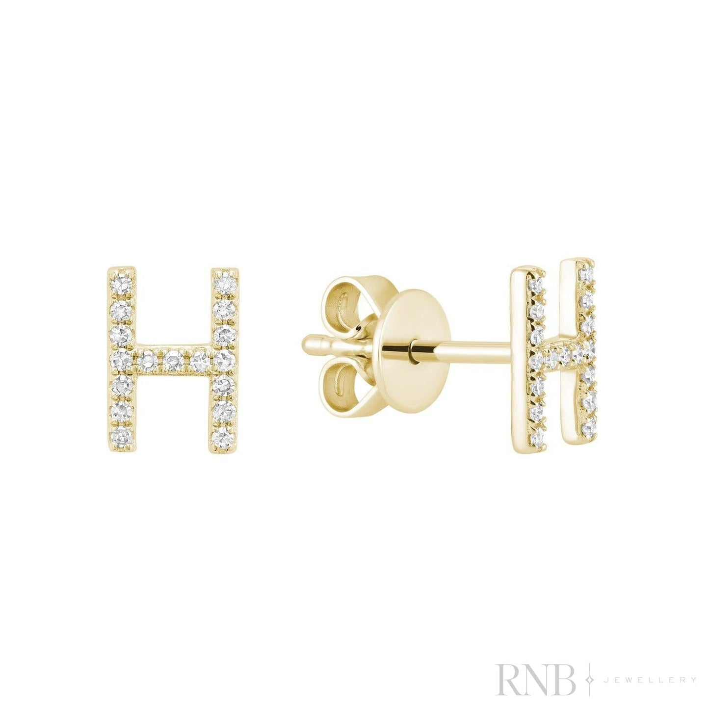 Diamond Initial Stud Earrings (Single)