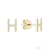 Diamond Initial Stud Earrings (Single)