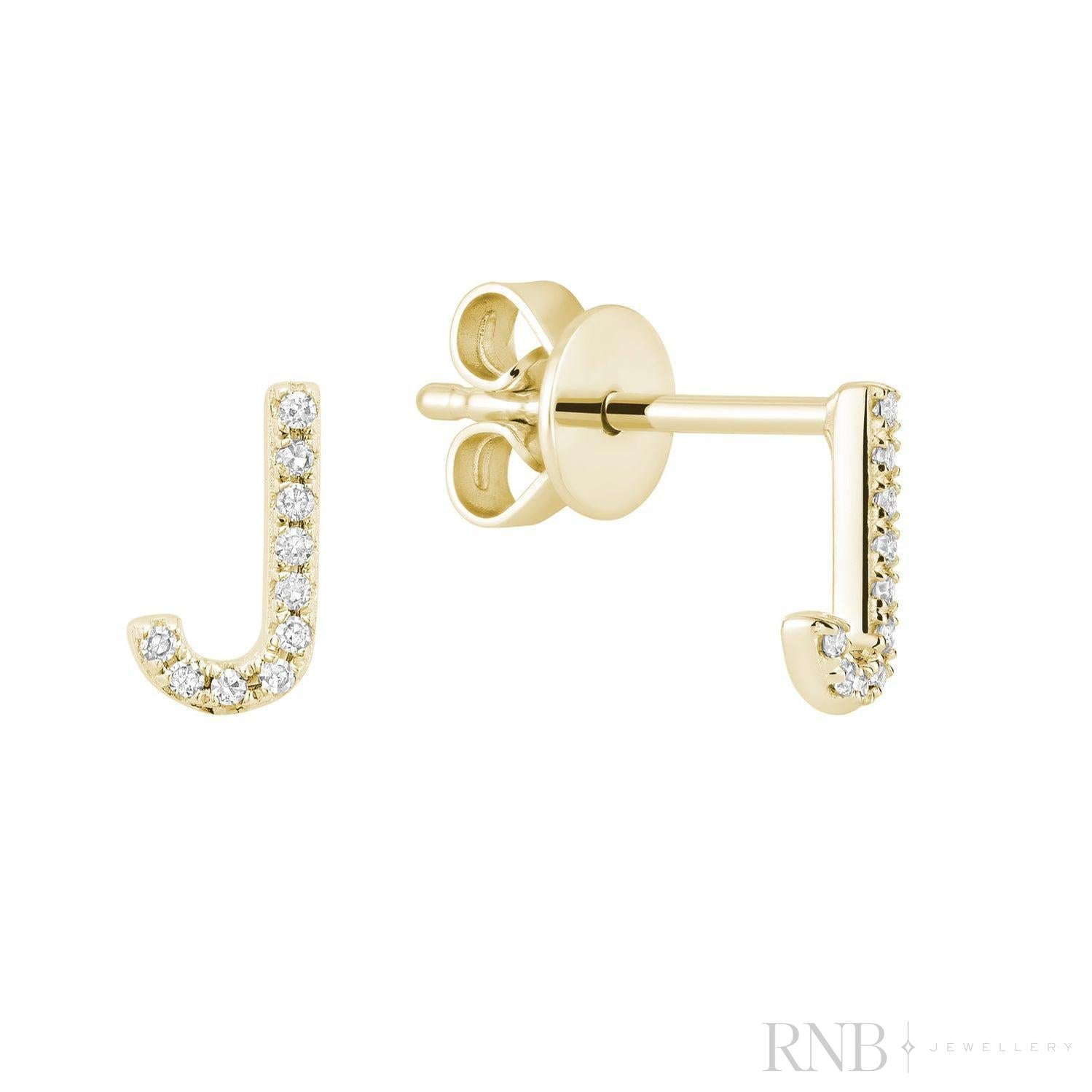 Diamond Initial Stud Earrings (Single)