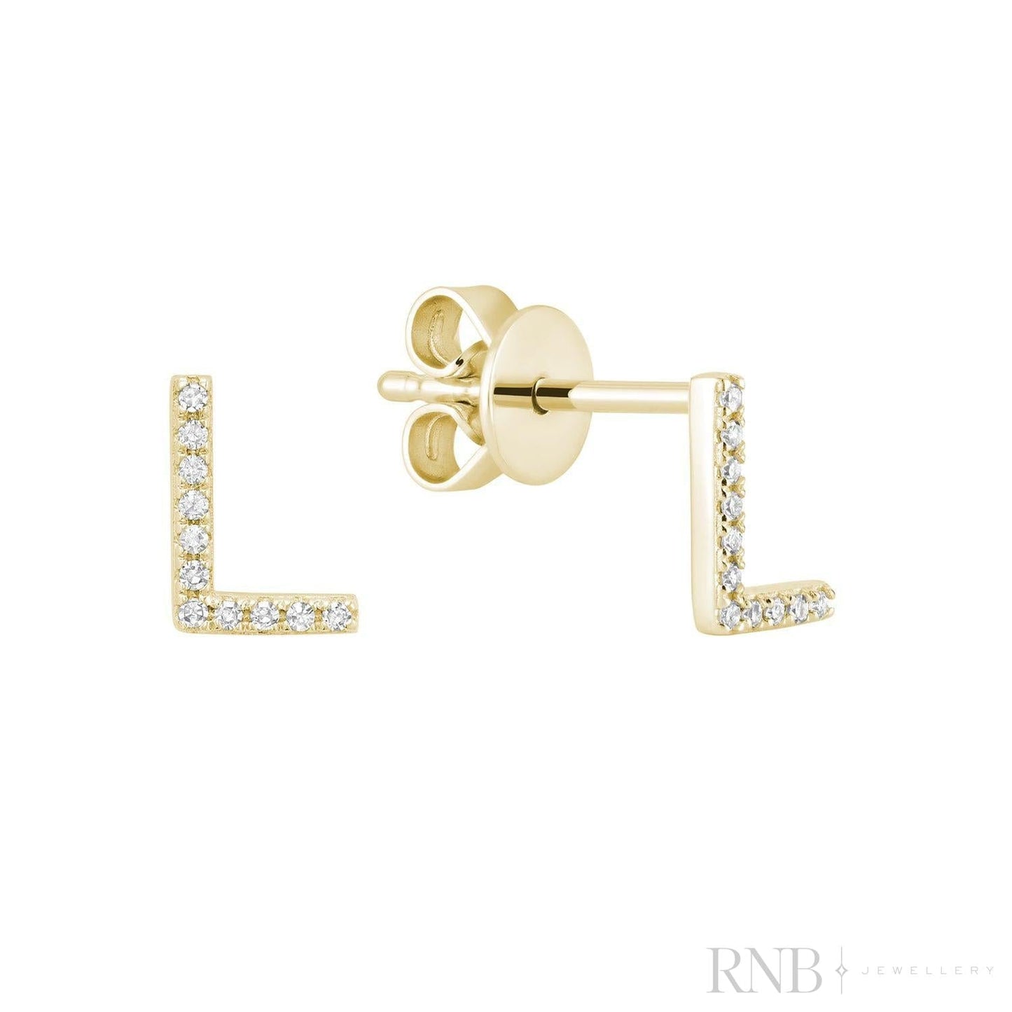Diamond Initial Stud Earrings (Single)