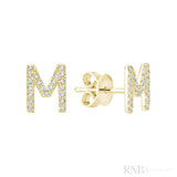 Diamond Initial Stud Earrings (Single)