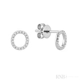 Diamond Initial Stud Earrings (Single)-RNB Jewellery