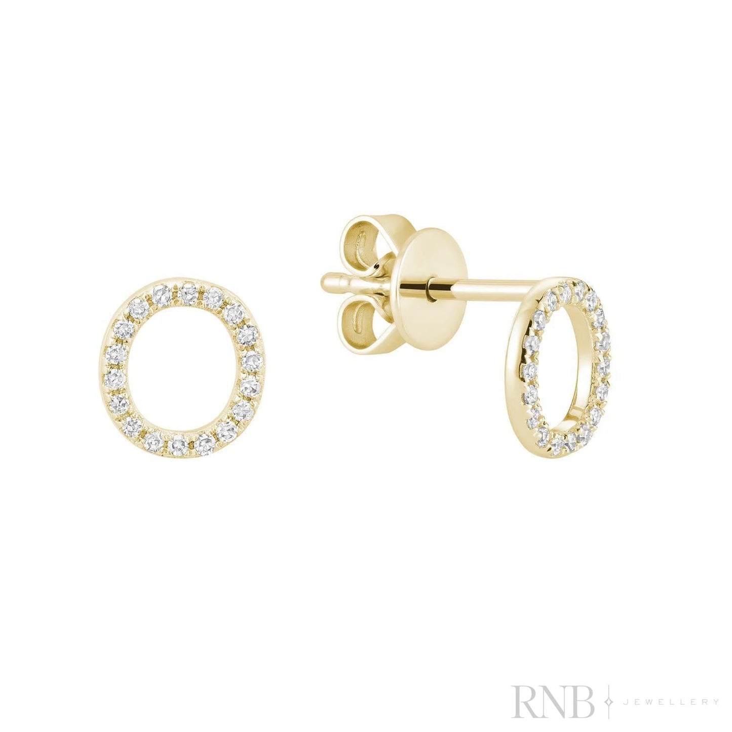 Diamond Initial Stud Earrings (Single)
