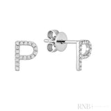 Diamond Initial Stud Earrings (Single)