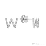 Diamond Initial Stud Earrings (Single)-RNB Jewellery