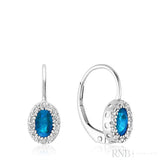 Oval Precious Stone & Diamond Halo Dangle Earrings (Copy)