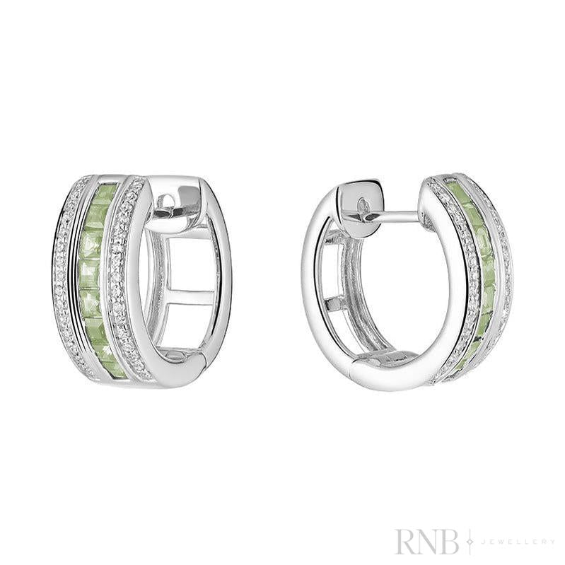 Precious Stones & Diamond Huggie Earrings