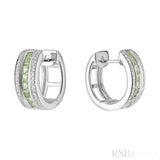 Precious Stones & Diamond Huggie Earrings