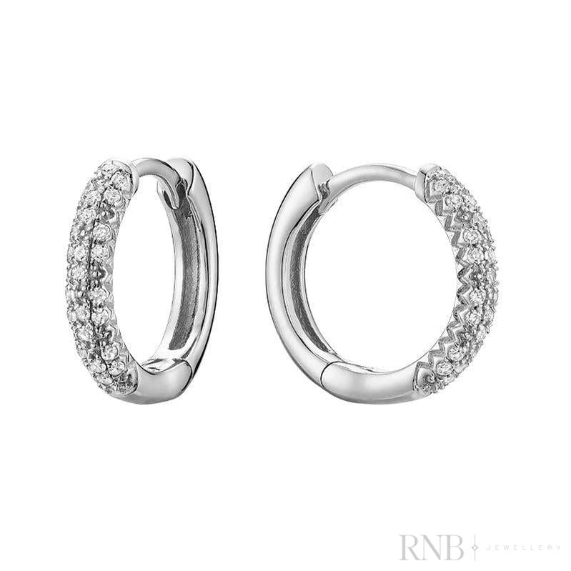 Pave Diamond Huggie Earrings