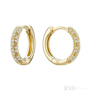Pave Diamond Huggie Earrings-RNB Jewellery