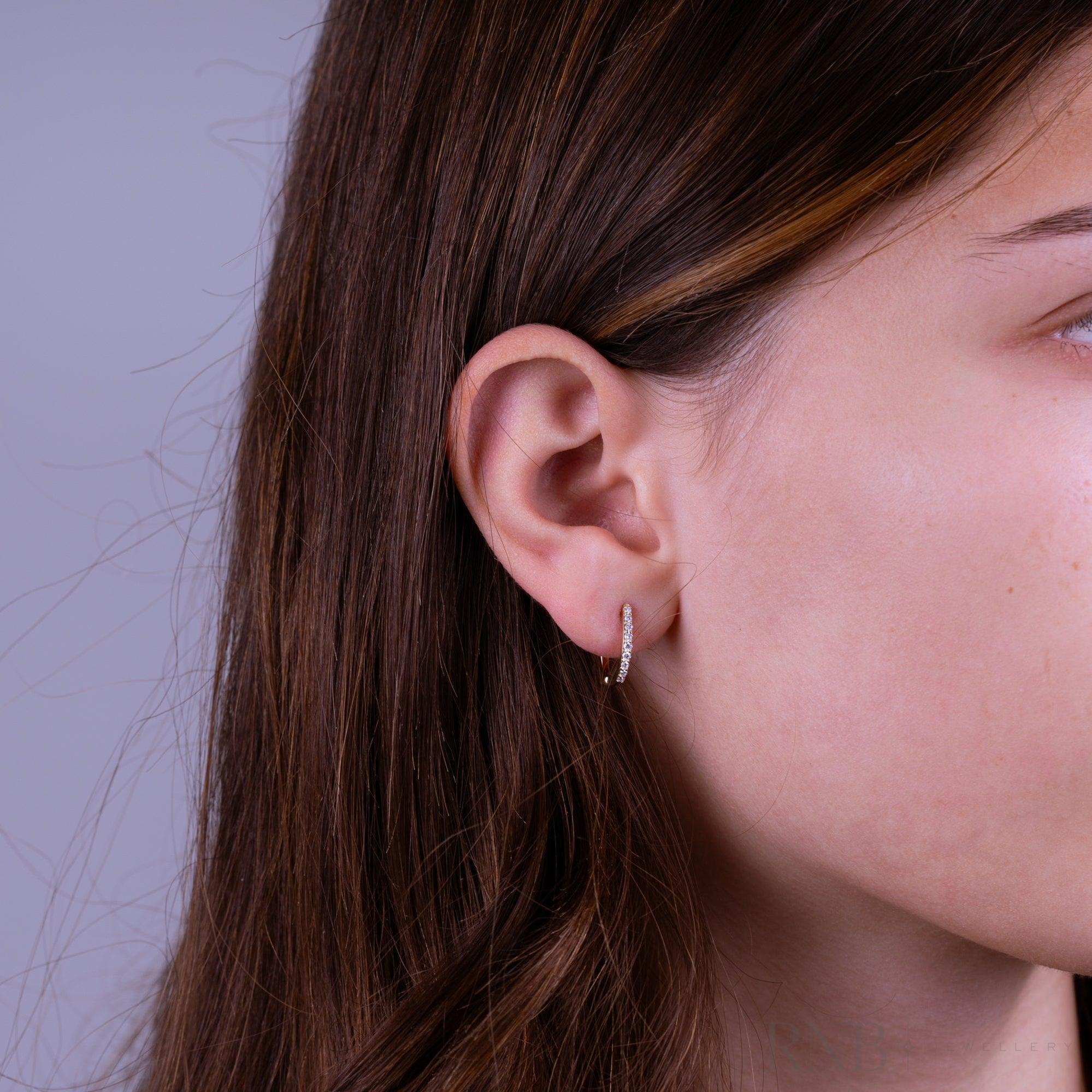 Diamond Huggie Earrings